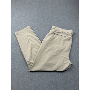 Fabletics Pants‎ Mens 37x29.5 Khaki Stretch Tech Fabric Straight Leg Flat Front
